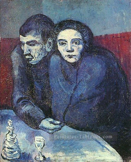 Couple dans un café 1903 cubisme Pablo Picasso Peintures à l'huile